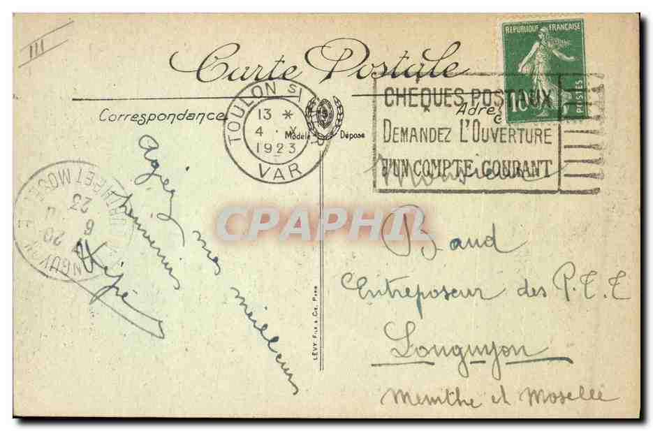 CPA Bateau de guerre L'Ernest Renan  — Verso