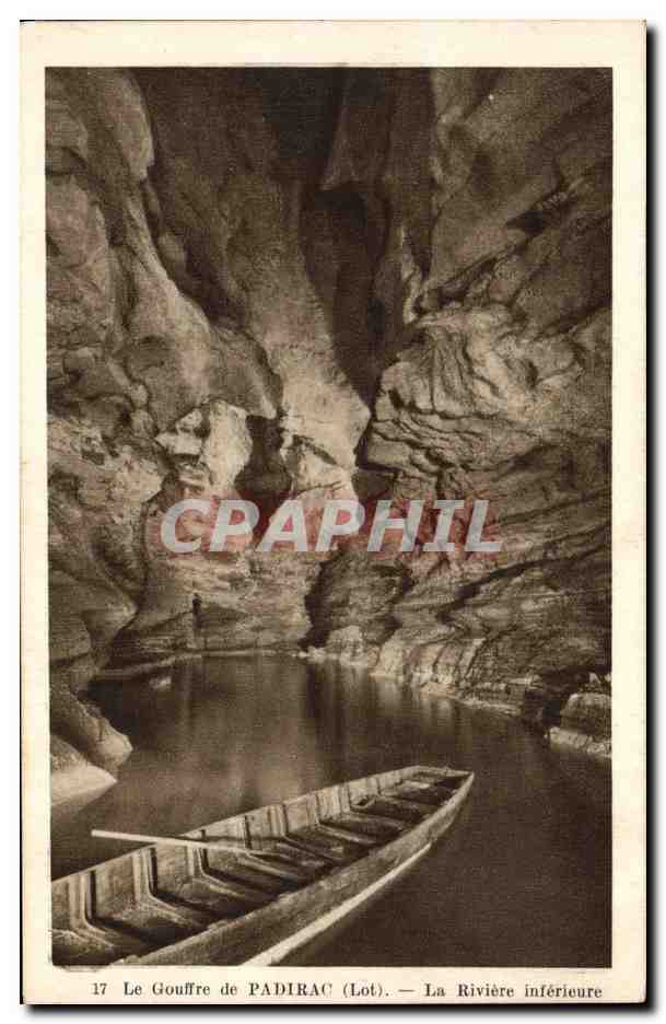 CPA Grotte Grottes Le Gouffre de Padirac La riviere inferieure