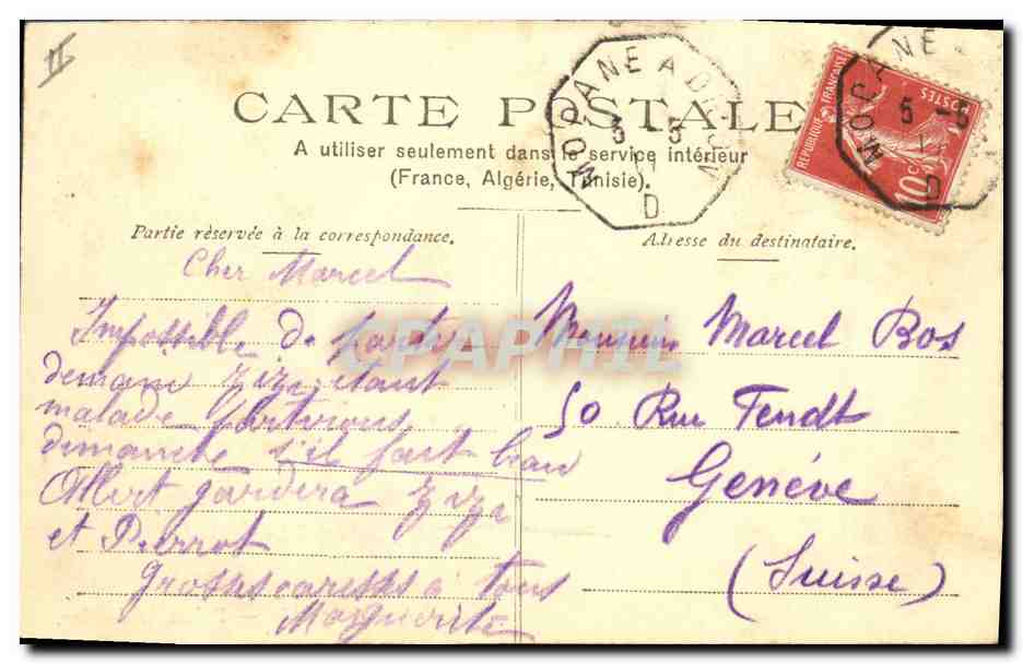 CPA Palais de justice Marseille — Verso