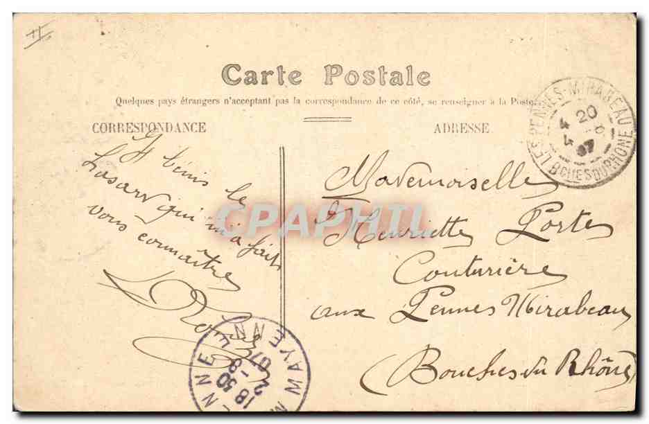 CPA Palais de justice Mayenne  — Verso