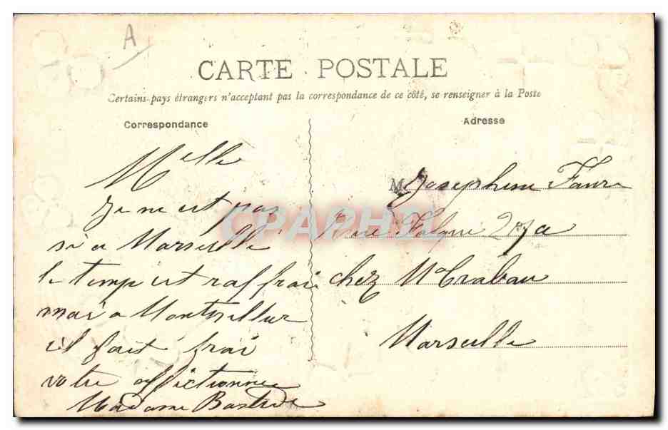Montpellier — Le Palais de Justice — éditeur anonyme, n° 5 — Verso