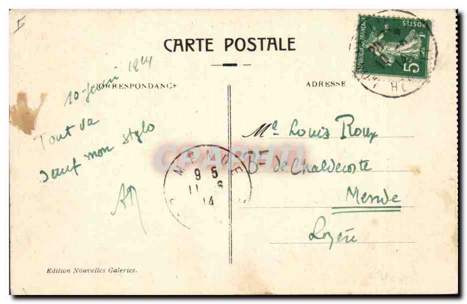 CPA Palais de justice Montpellier — Verso