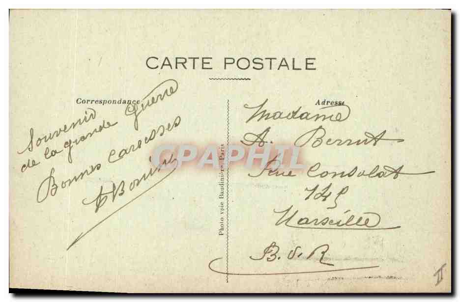 CPA Palais de justice vu du Pont de l'Ave Maria Montdidier — Verso