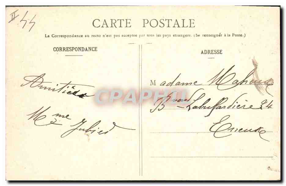 CPA Palais de justice Nantes Militaria — Verso