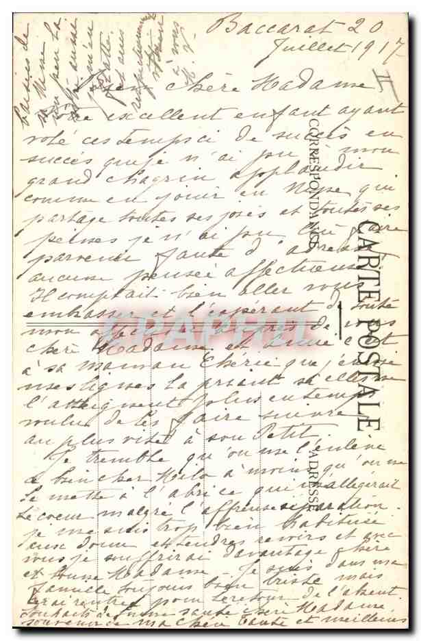 Rue des Ponts après le 25 Août 1914 - Vue prise de l'Ouest — Grand dépôt des Grislaux, P. Nicolas, à Baccarat — Verso
