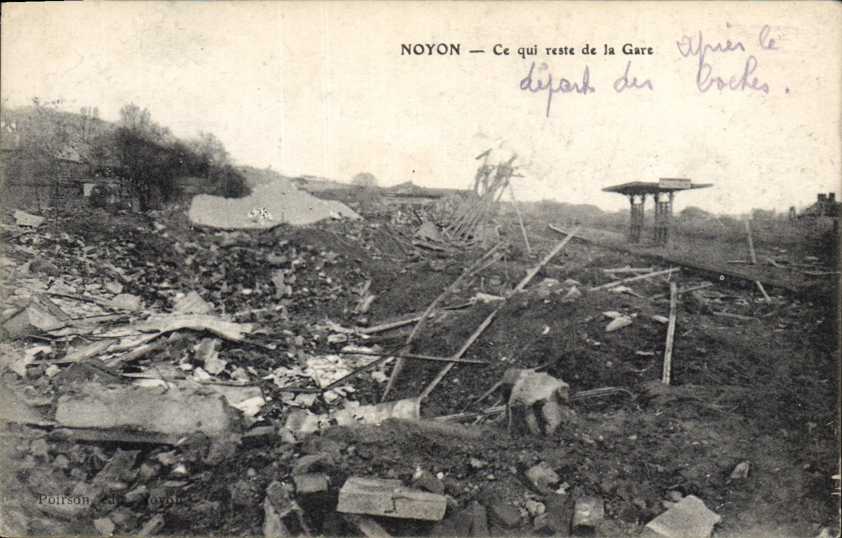 Noyon — What remains of the Station — Poirson, publ. Noyon