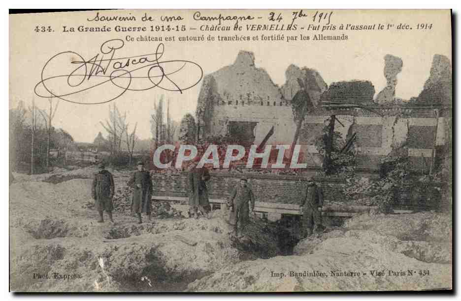 Château de Vermellis — détruit pendant la Grande Guerre — Phot. Express, Imp. Bandinlère, N° 434