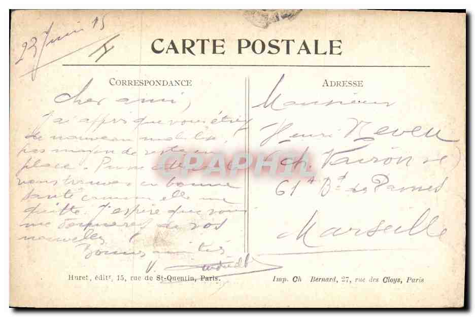 Le Quesnoy (Somme) — Ce qui reste de l'Église — Visé à Paris N° 205 — Verso