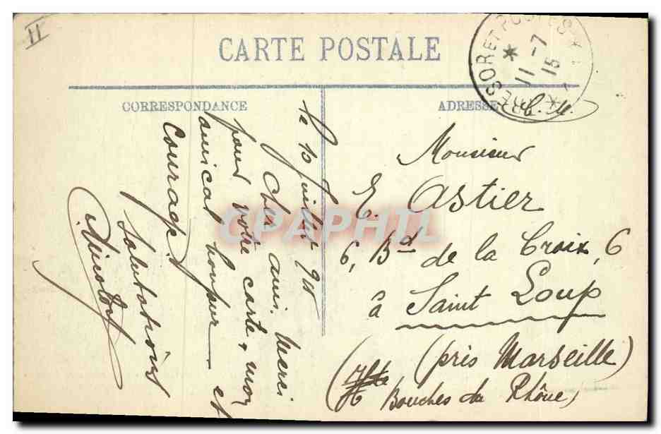 Reims — Dégâts causés par les bombardements allemands — Cliché M. Lavergne, Reims — Verso