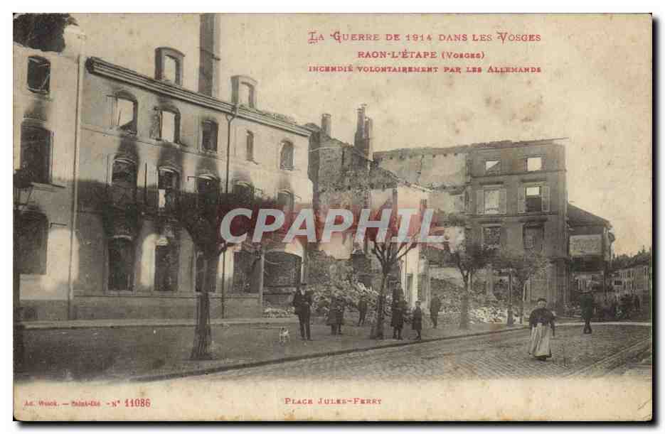 Raon-l'Étape (Vosges) — incendie volontairement par les Allemands — A.C. Woock - n° 11086