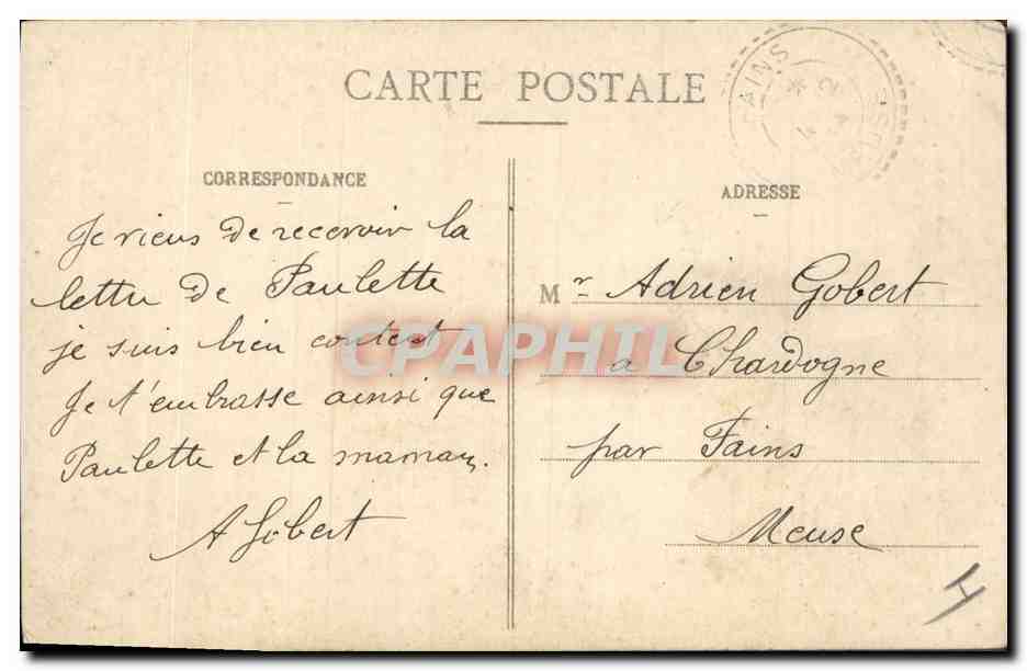 Nancy — Bombardment of September 9–10, 1914 — Imprimeries Réunies de Nancy — Back