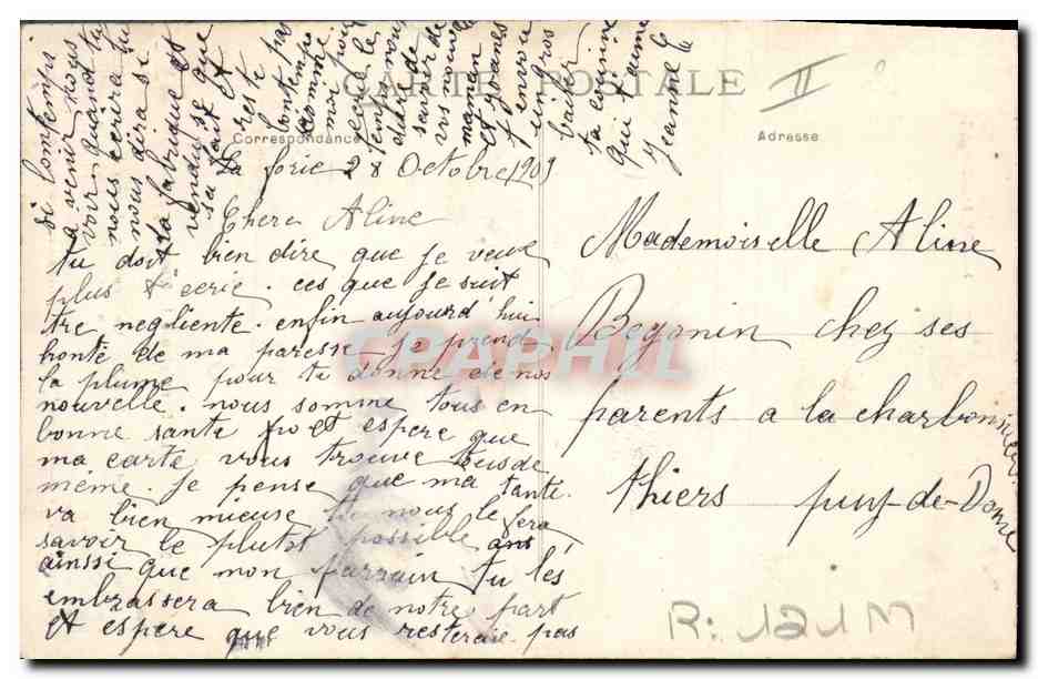 CPA Folklore Auvergne Moutons — Verso