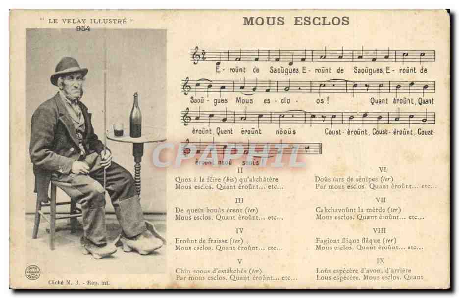 CPA Folklore Le Velay Mous Esclous 