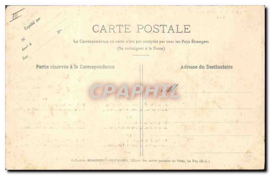 CPA Folklore Le Velay Mous Esclous  — Verso
