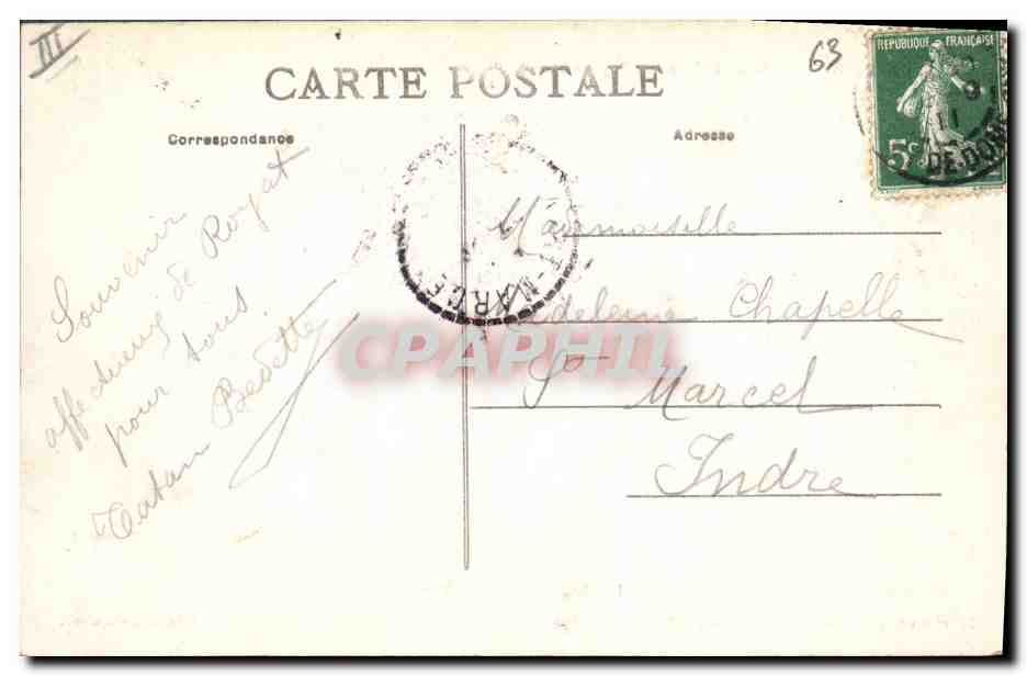 CPA Folklore Auvergne La bourree — Verso