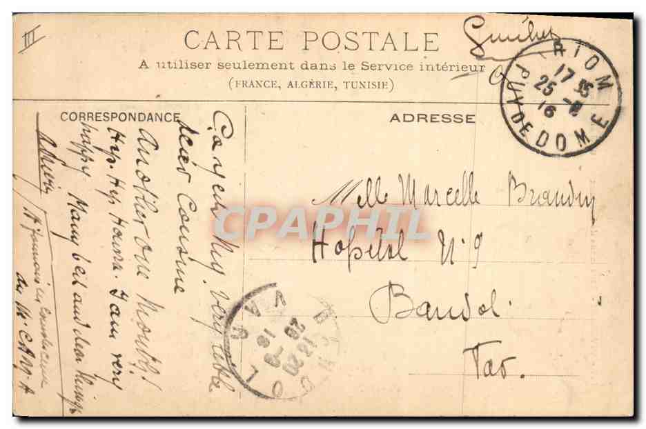 CPA Folklore Auvergne Marchands de bestiaux  — Verso