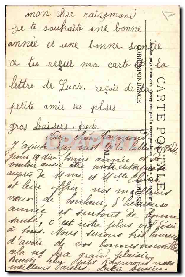 CPA Folklore Auvergne Hirondelles — Verso