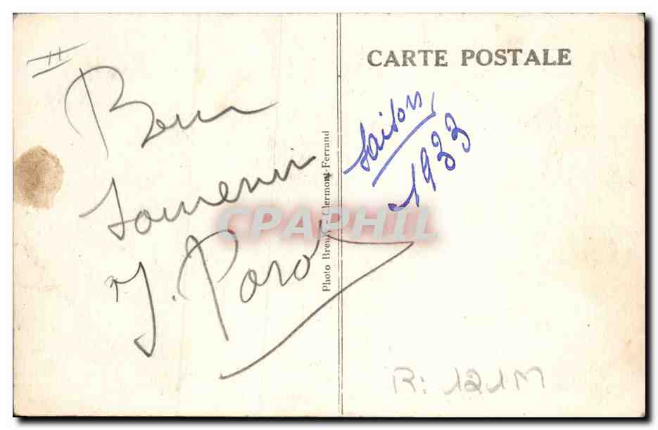 CPA Folklore Royat Bourrees d'Auvergne au Paradis — Verso