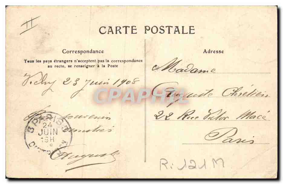 CPA Folklore Auvergne Presentation des Dames — Verso