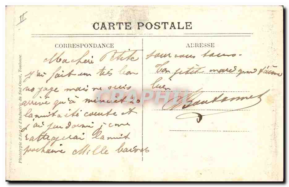 CPA Palais de justice Nimes — Verso