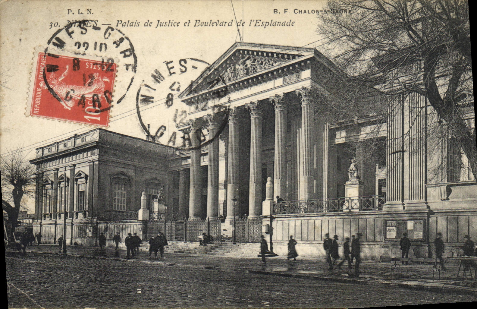CPA Palais de justice et boulevard de l'esplanade Nimes