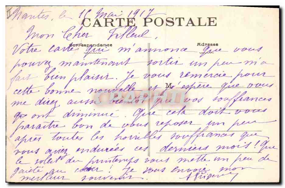 CPA Palais de justice Nantes — Verso