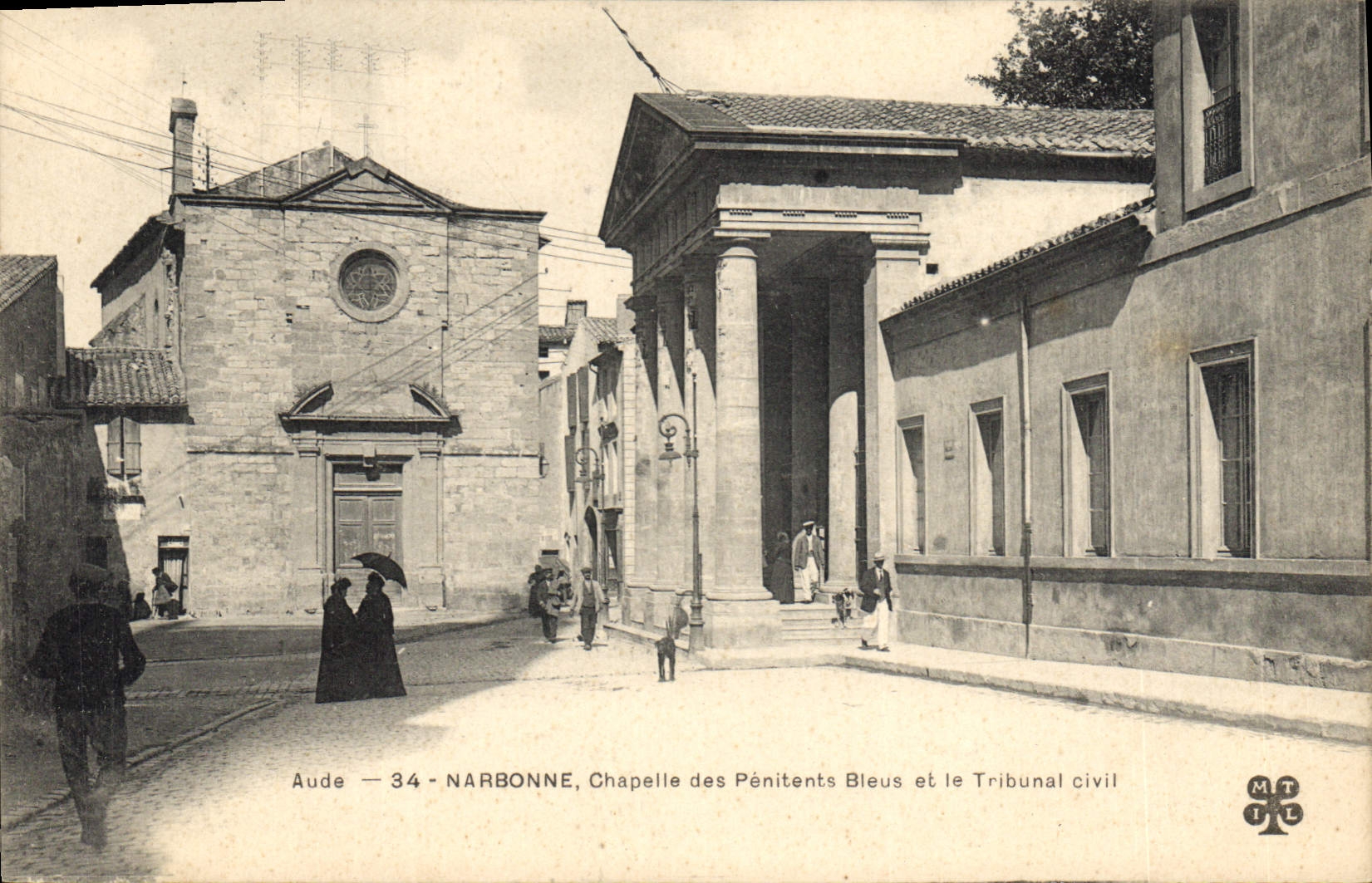 CPA Palais de justice Narbonne Chapelle des Penitents Bleus et le Tribunal Civil