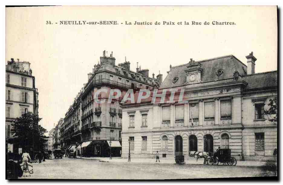 CPA Palais de justice Neuilly sur Seine La Justice de Paix et la rue de Chartres