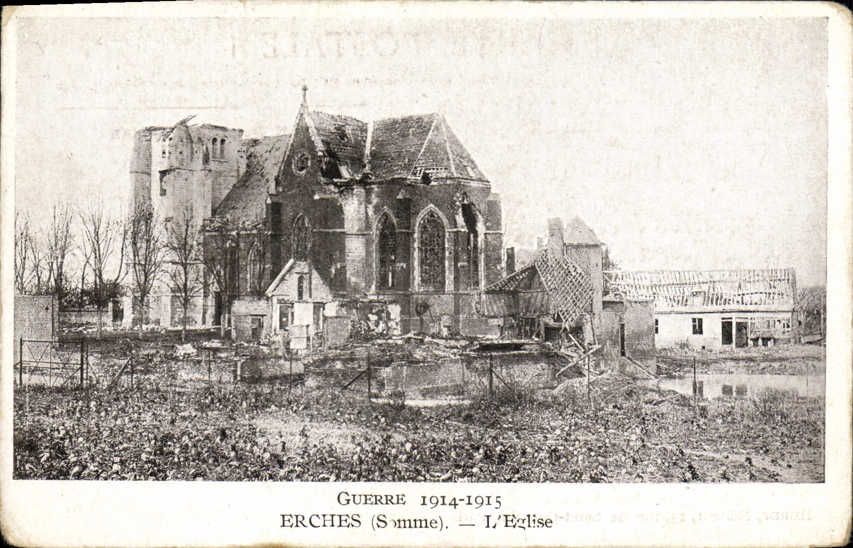 Erches (Somme) — L'Église — guerre 1914-1915