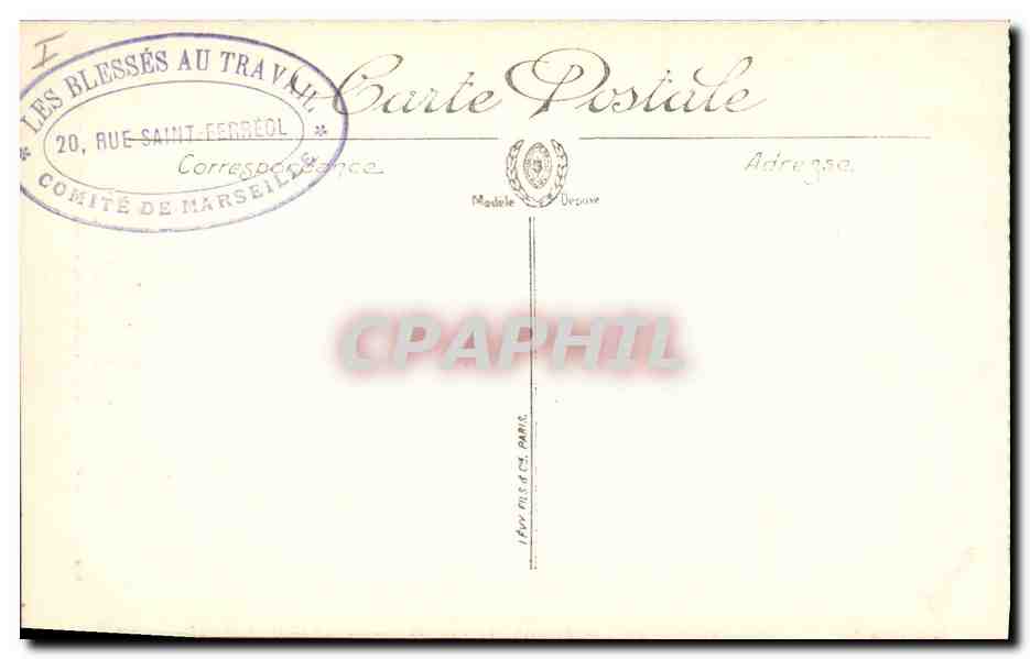 Arras — Hôtel de Ville (fachada oeste) después del bombardeo — Visé Paris n° 636 — Reverso