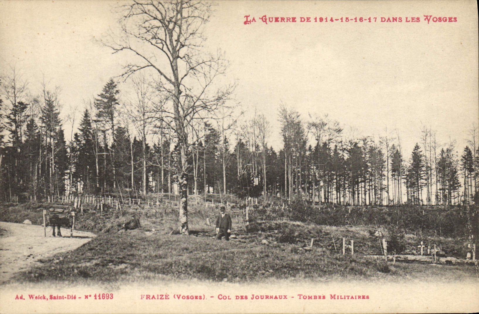Fraizé (Vosges) — Col des Journaux — Tombes Militaires — Ad. Welch, Saint-Dié, n° 11693