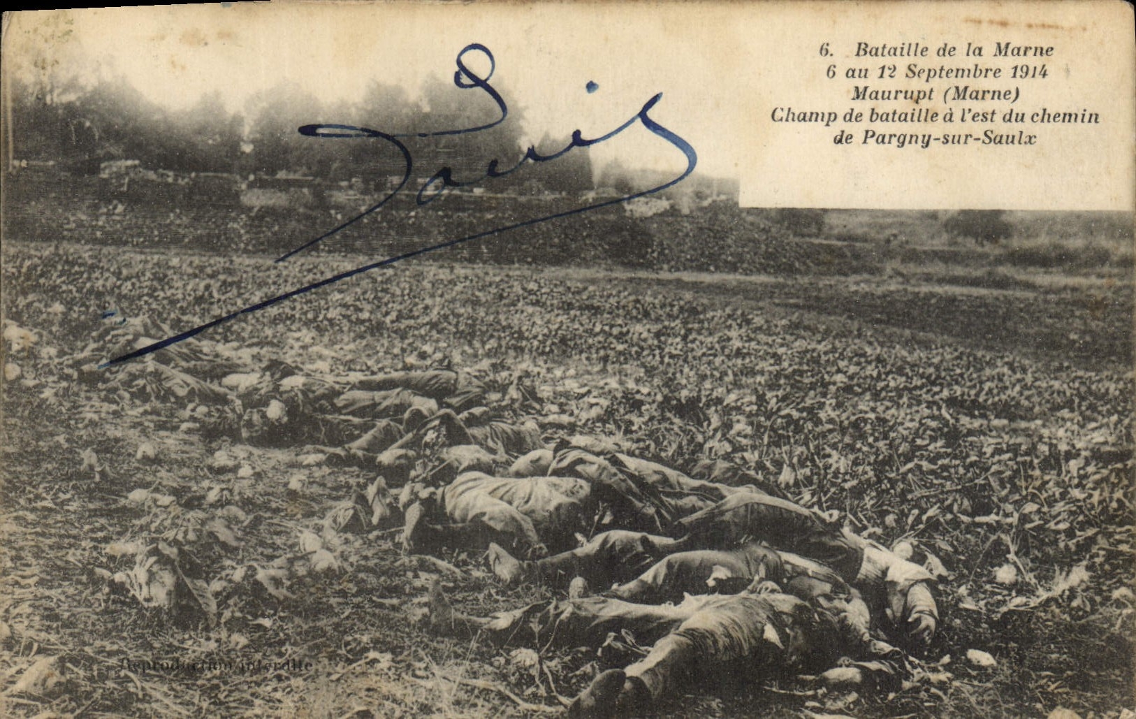 Champ de bataille à l'est du chemin de Pargny-sur-Saulx — Bataille de la Marne, 6 au 12 septembre 1914 — A. Humbert, phot. et. Sté. Izar