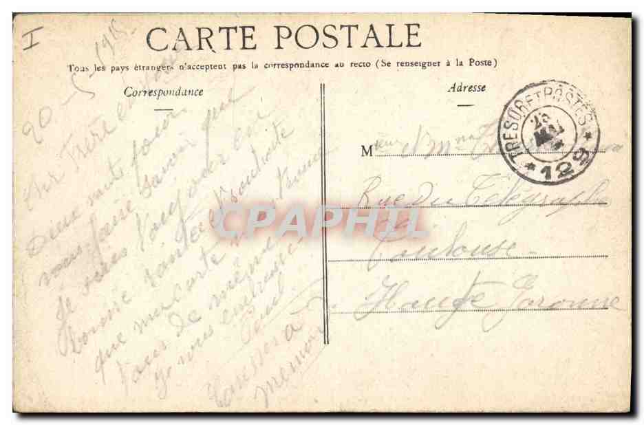 CPA Militaria Route de Belgique apres la bataille — Rückseite