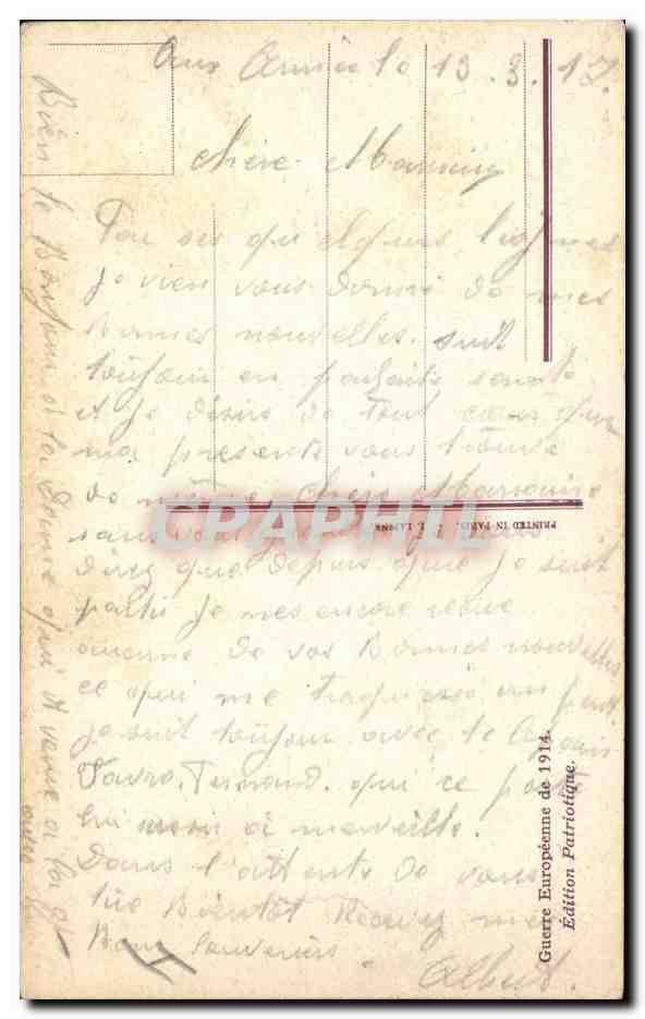 CPA Militaria Reims Bombardement de la cathedrale — Rückseite