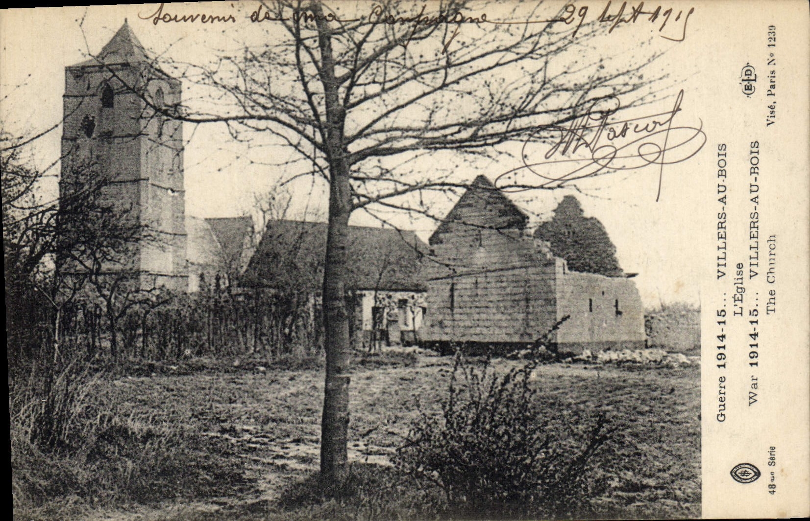 Villers-au-Bois — L'Église — Éditeur Visté, Paris, N° 1233