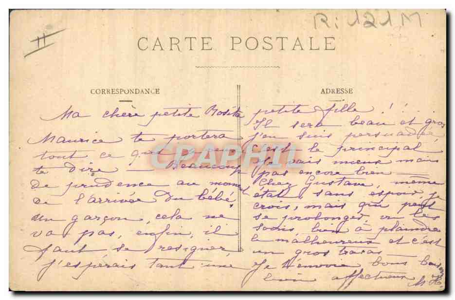 CPA Folklore Depart pour la ville Enfants — Verso