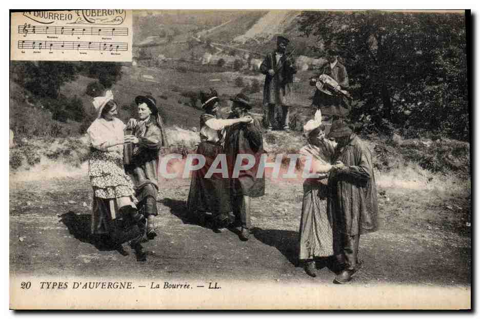CPA Folklore Auvergne La Bourree
