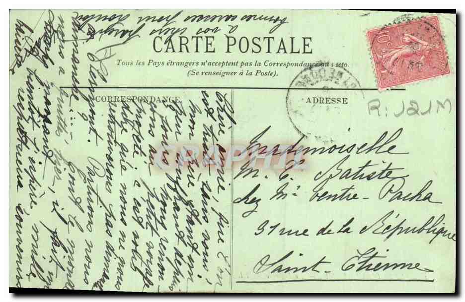 CPA Folklore Auvergne La Bourree — Verso