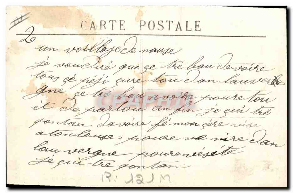 CPA Folklore Auvergne En route pour la ville Cheval — Rückseite