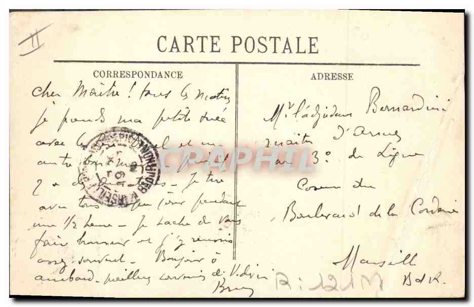 CPA Folklore Auvergne La bourree — Rückseite