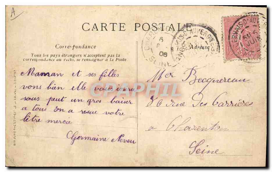 CPA Folklore Auvergne La bourree — Verso