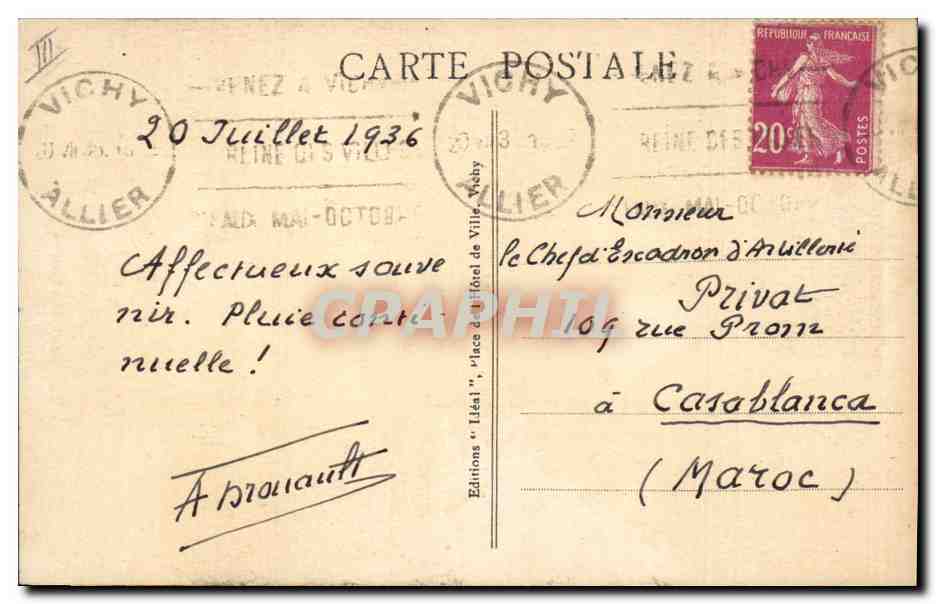CPA Folklore Jeune Bourbonnaise — Verso