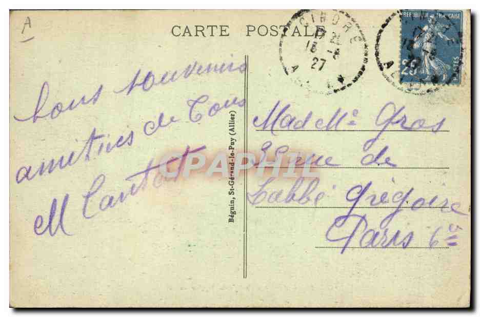 CPA Folklore Gardeuse d'oies filant sa Quenouille Bourbonnais — Verso