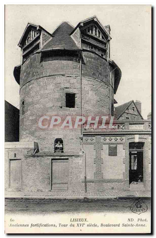 CPA Chateau Lisieux Anciennes fortifications Tour du 16eme Boulevard Sainte Anne