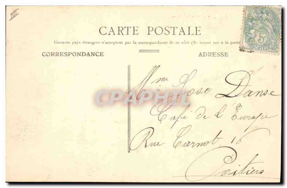 CPA Prefecture Poitiers — Verso