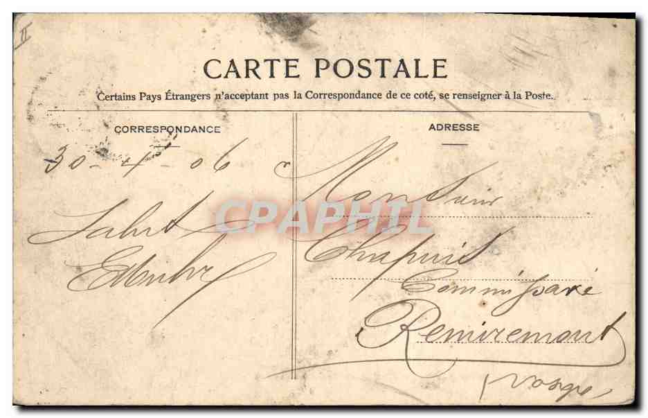CPA Roanne Sous Prefecture  — Verso
