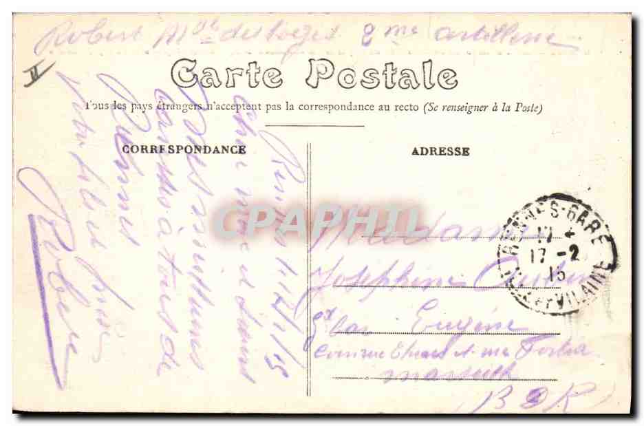 CPA Rennes La Prefecture et la rue de Fougeres Hotel La Cornulier — Verso