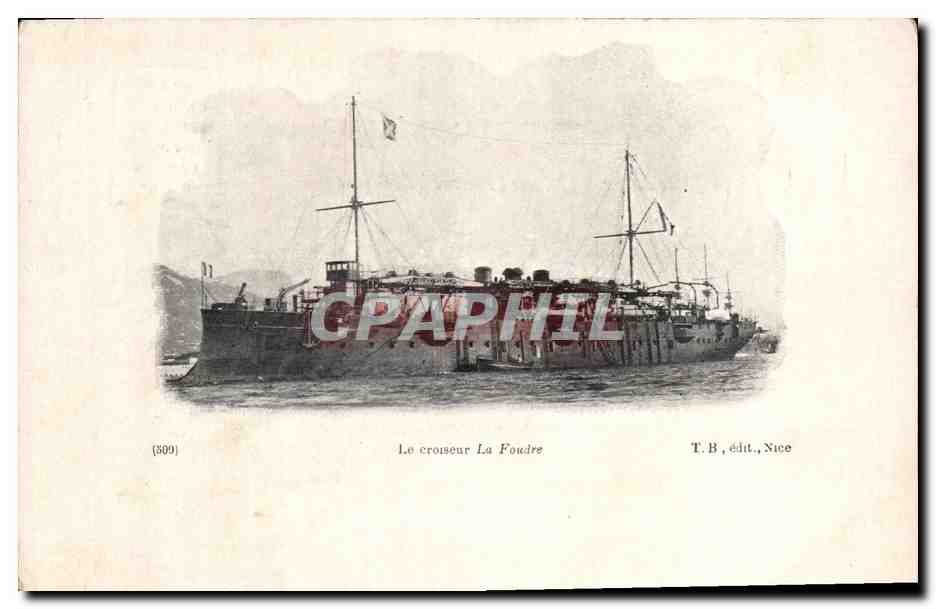 CPA Bateau de Guerre Le croiseur La Foudre
