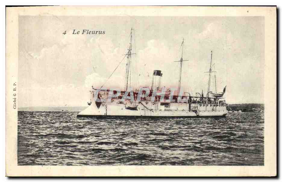 Le Fleurus — Navire de guerre — Gliché G. B. P. n°4 - Recto