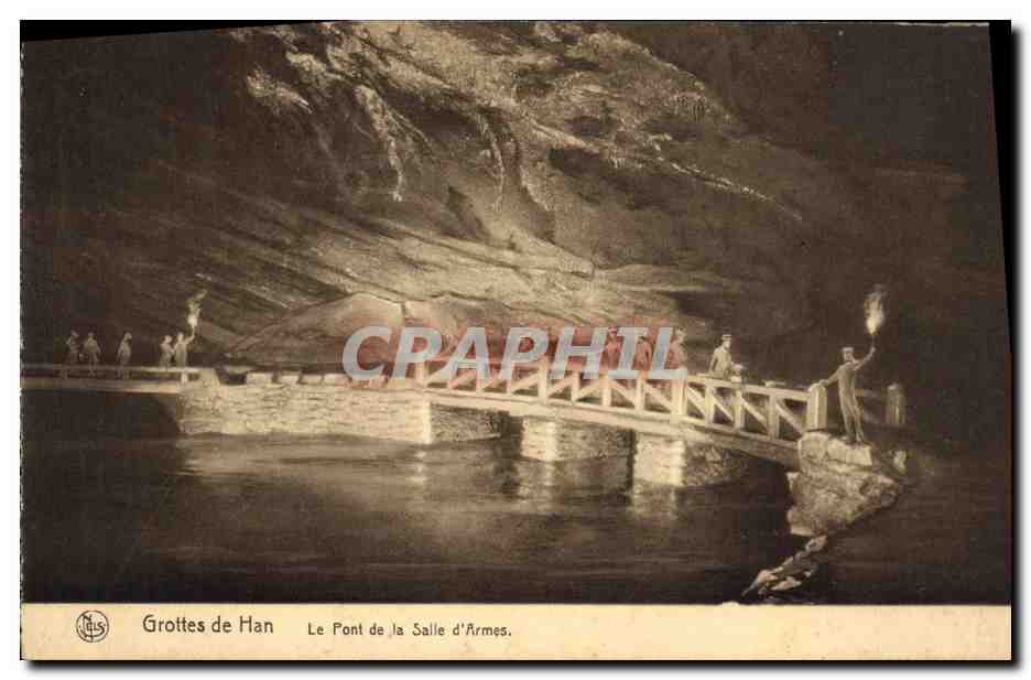 CPA Grotte Grottes de Han Le pont de la salle d'armes